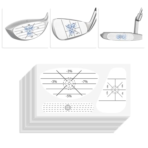 flintronic Golf Impact Tape, 120PCS Golfschläger Schlagaufkleber, Golf Schwungtrainer für Eisen, Holz-Putter, Übungsschwung Trainingshilfe