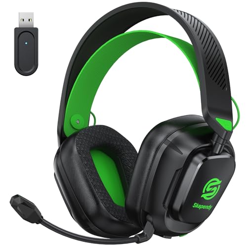 Skapendy Wireless Gaming Headset für PC, PS4, PS5, Mac, Switch, 2.4Ghz Verlustfreies Sound Gaming...