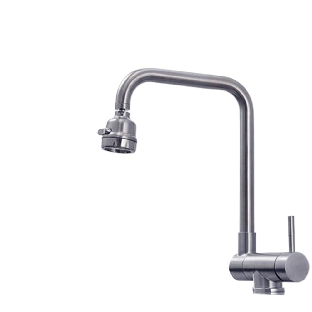 Folding Faucet Kitchen Hot and Cold Wash Basins 360 Rotatable 304 Stainless Steel Sink Universal Household A211(Nickel)