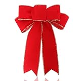 クリスマスツリー オーナメント 飾り リボン 結び 1個セット リース 装飾 ギフト 雑貨クリスマスプレゼント ラッピング 包装装飾 デコレーションDIY 手芸 クラフト プレゼント ラッピングタイ 赤