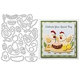 Contenu De L'emballage : Vous recevrez 28 accessoires de clichés de découpe, comprenant des poules, des œufs et d'autres éléments stylisés permettant de composer de magnifiques créations