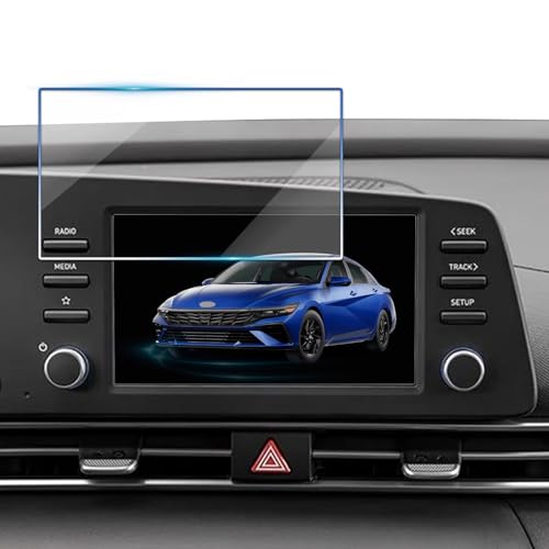 VEIROOM Screen Protector For Hyundai Elantra 2021-2026 Infotainment Screen Tempered Glass Film For SE/SEL Sport/Hybrid Blue 2025 2024 2023 Accessories -8 inch