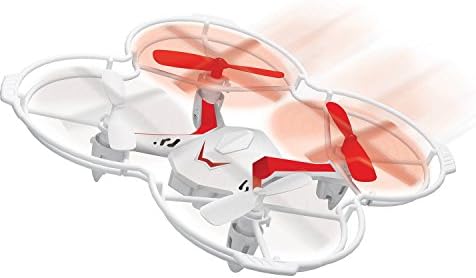 Quadrone Voice Controlled 4 Channel 2.4 GHz RC Quadcopter Drone, White/Red
