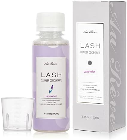 Eyelash Cleanser Concentrate 100ml Eyelash Extension Cleanser Inside the Eyelash Extension Kit Oil-Free Eyelash Extension Shampoo Perfect for Salon-Can Make Ten 60ml bottles of Lash Shampoo，Lavender