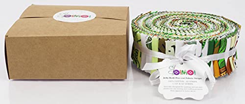 Tissus strips Soimoi imprimé japonais vert en coton doux de 1,5 pouces pour patchwork