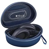 Hard Headphone Case for Beats Solo 4, Studio Pro, Solo 3, Studio 3, Solo 2,Over Ear Headphone Carrying Case with Storage Cable Bag Strap for Travel (Blue)
