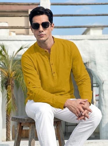 Image of ROYALSCOUT Men's Cotton Blend Full Sleeve Short Kurta Perfect for Traditional Gatherings, Casual Outings, or Everyday Ethnic Wear
