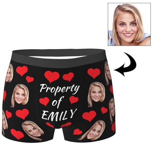 Custom Boxers for Men Boyfriend Father Husband, Personalized Funny Face Boxers for Birthday Valentine's Day Gifts for Him2