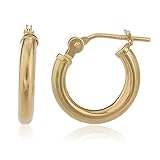 10k Yellow Gold 2mm Basic Pincatch Hoop Earrings (All Sizes Available)
