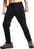 DAFENP Pantalones de Trabajo Trekking Hombre Elasticos Pantalones Cargo Montaña Senderismo Alpinismo Ligero Secado Rápido Transpirable Aire Libre KZ611M-Black-L