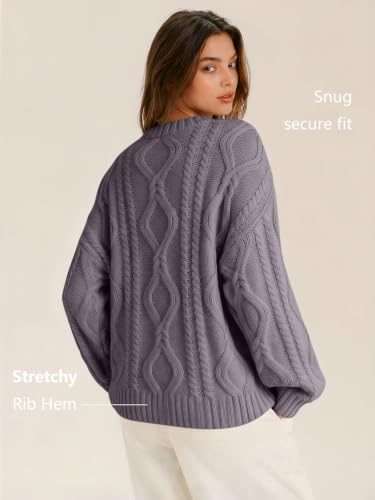 Image of Trendy Queen Women's Oversized Cable Knit Sweaters 2026 Fall Outfits | Quiet Luxury Style, Chunky Knit Texture, Winter Holiday Outfit, Easy Layering Piece, Fall Fashion Staple