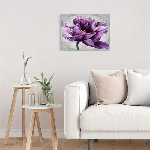 Toile florale violette 21x30 cm pour la décoration murale du salon et de la chambre