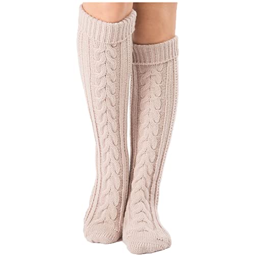 YAMEE Calcetines de Punto hasta la rodilla para mujer,Calentadores Largos de Punto,Calcetines Largos Mujer Invierno