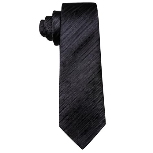 Image of Barry.Wang Tie Sets for Men Silk Stripe Necktie Woven Checkered Handkerchief Cufflinks Formal Business Wedding