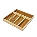 Produktbild Relaxdays Besteckkasten mit 5 Fächern HxBxT: ca. 4 x 34 x 33,5 cm Besteckeinsatz aus Bambus als Schubladenorganizer und Besteckeinlage großer Schubladenkasten aus Holz pflegeleichte Besteckbox, natur