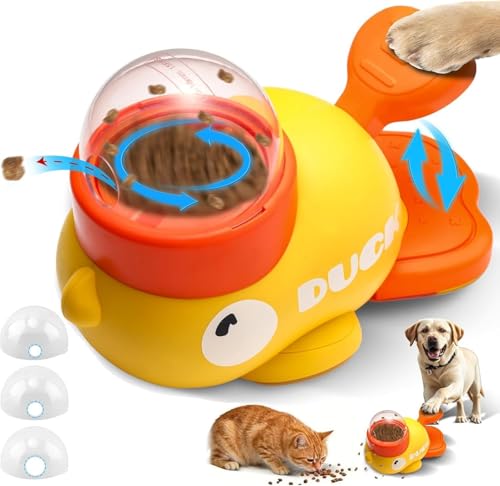 Lerphado Small Cat Toy Dog Interactive Treat Dispenser Toy Food Puzzle Slow Feeder for Small and Medium Dogs (Yellow)
