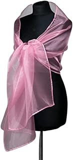 Chal organza color mauve rosa novia boda