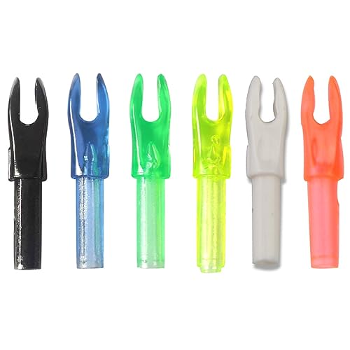 MILAEM 50 pièces Encoches de flèche tir à l'arc remplaçables Encoche en Plastique insérer des queues de flèche pour Arbre de flèche ID 4.2mm (Bleu...