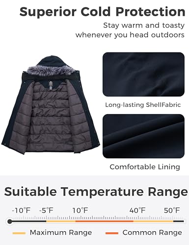 wantdo Men's Big and Tall Winter Coat Warm Long Puffer Jacket Thicken Snow Parka Outerwear with Removable Hood3