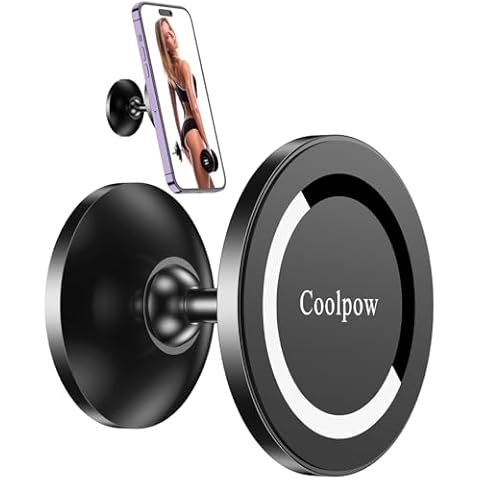 Gym Magnetic Phone Holder Mount for MagSafe【All Metal】Dual Magnetic Phone Holder for Gym Record Attach to Metal Surface, Gym Phone Holder for iPhone 16 15 14 13 12 11 ProMax Plus Mini for MagSafe Case Cover