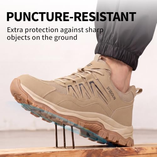 Image of Steel Toe Safety Shoes for Men Light Comfort Work Shoes.