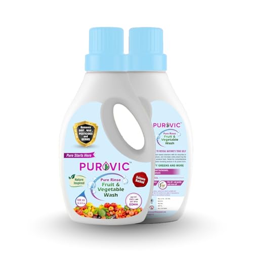 Image of Pure Rinse Fruit & Vegetable Wash + Meat Wash Combo (500ml Each) | Nature-Inspired Formula | Removes Dirt, Wax, Pesticides & Germs | Safe for Daily Kitchen Use