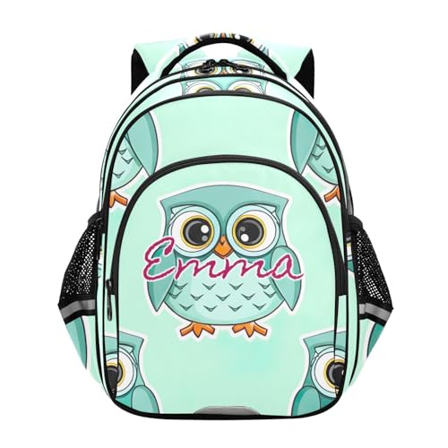 Sac à dos personnalisé enfants 15 inch avec hiboux bleu sarcelle pour filles
