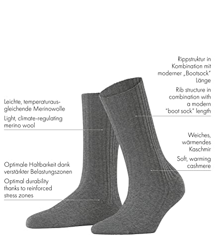 FALKE Women's Cosy Wool Boot Socks, Warming, Merino Cashmere, Crew Length, Light Stockings, Trendy Clothing, 1 Pair3