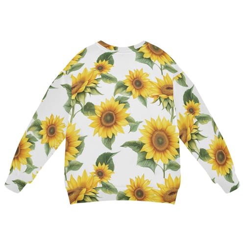 JUNZAN Aesthetic Sunflower White Little Kids Sweatshirt Hoodie Long Sleeve Tops Clothing Shirts Party 4T2