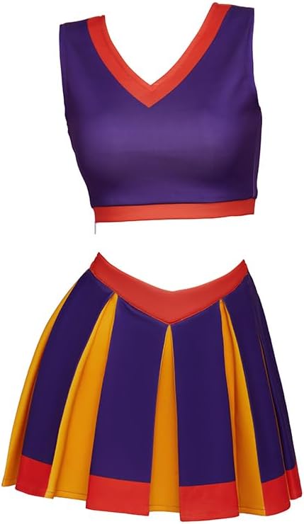 MyheroCos Kim Cheerleader Costume Uniform Sportswear Top and Skirt Set High School Cheerleading Outfit