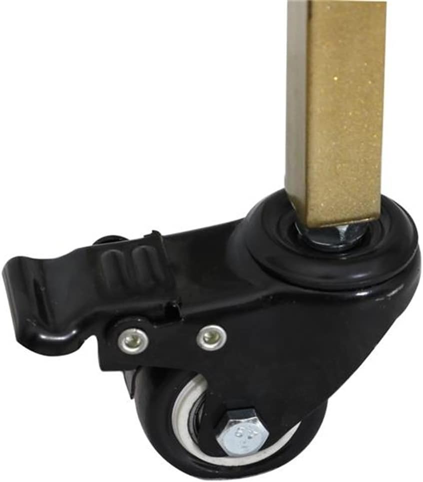 International Bar Serving Cart Dining Car Storage Rack 2-Layer Gold Metal Frame Glass Top Shelf