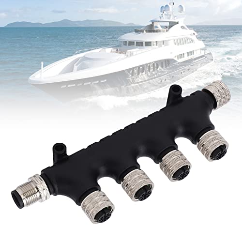 Backbone Cable Tees Terminators, 5 Pin, Backbone Cable Tees Terminators, 4 Port Tee Connector, 2000 T IP67 Waterproof, for NMEA 2000 4 Port Connector Marine Networks