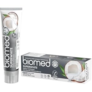 Biomed Superwhite 97% Natural Whitening Toothpaste | Enamel Strengthening | Coconut Flavour, Vegan, SLES Free 100g