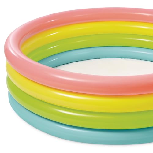 Intex 56441NP - Aufblasbarer Pool Sunset Glow, Vier Ringe, Vinyl, Mehrfarbig, 168x46 cm