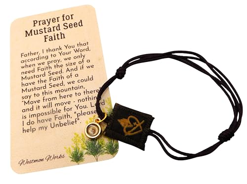Westmon Works Faith of a Mustard Seed Bracelet Gift Set Scapular Adjustable Wrist Accessory with Holy Prayer Card3