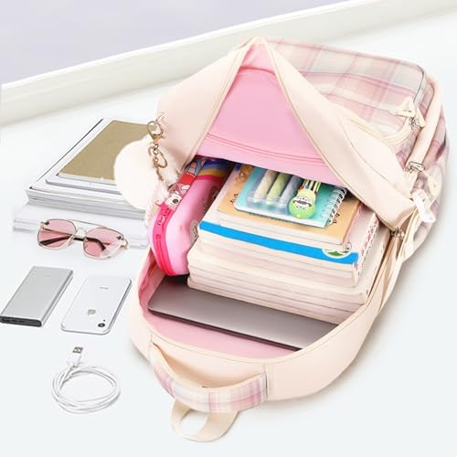 Cute Backpack for School Teen Girls, Aesthetic Laptop Backpack High Middle School Daypack Women Daily Travel Laptop Bag (Black)2