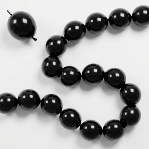 Image of Black Link Balloons, 100PCS Quick Linking Balloons for Make Balloon Wall Arch Garland, Black Linked Balloons for Wedding Birthday Baby Shower Engagement Graduation Halloween Party Decorations (6inch)