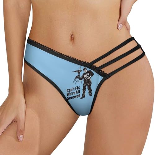 If PAPA Can't Fix It We're All Screwed Women’s Underwear Sexy Briefs Panties Mesh Thongs Low Waist T Back XL