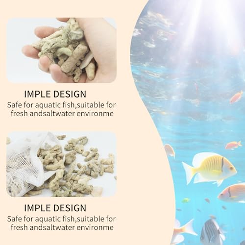 Image of 500g /1.1lb Crushed Coral for Freshwater Aquarium, Pond Filter Aquarium Filter Media to Raise ph, Reusable Aquarium Filter, Fish Tank Coral Stones