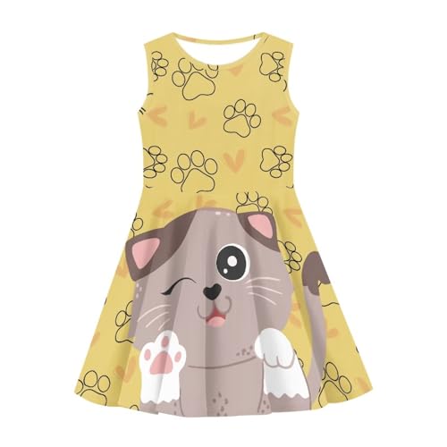 SYtrade Girls Summer Dress Sleeveless Crew Neck Sundress A-Line Swing Holiday Party Dress