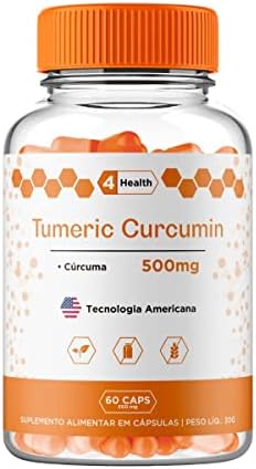 Cúrcuma Tumeric Curcumin 500mg 60 Cápsulas 4 Health