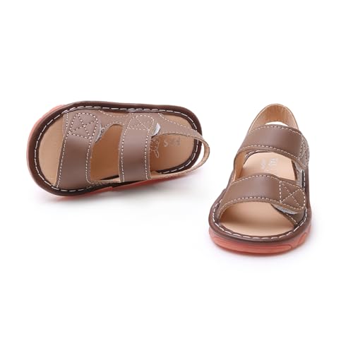 Image of SOFMUO Baby Boys Girls Closed Toe Squeaky Sandals Toddler Summer Shoes | Soft Non-Slip Rubber Sole,Closed Toe Protection,Adjustable Strap,Squeaky Design,Summer Outdoor Prewalkers