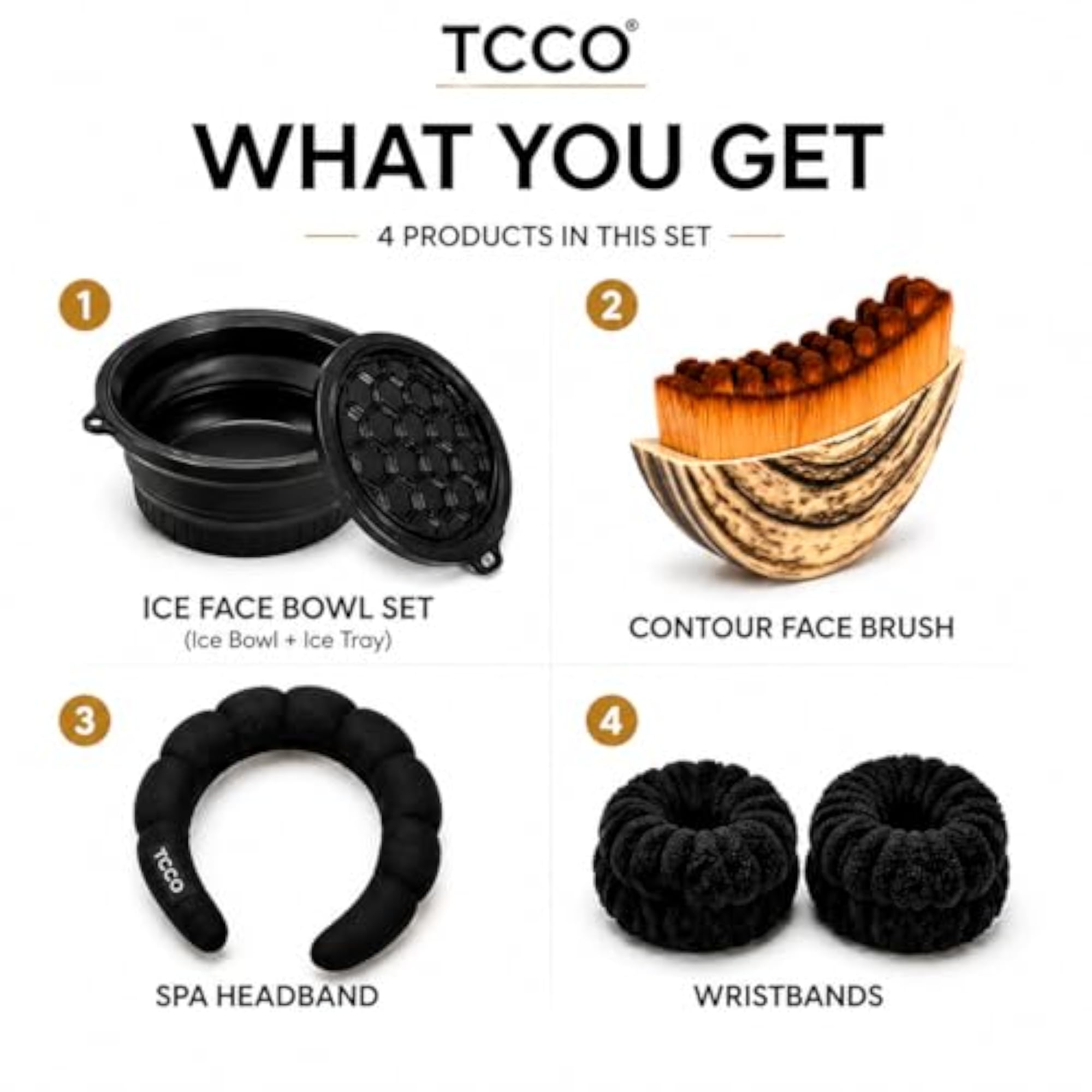 Silicone Face Ice Bowl with Ice Tray and Facial Brush Set