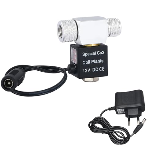 DONGKER CO2 Électrovanne pour aquarium DC 12V Régulateur de système CO2 pour aquarium Diamètre intérieur 4mm Diamètre extérieur 6mm Conduite de gaz...