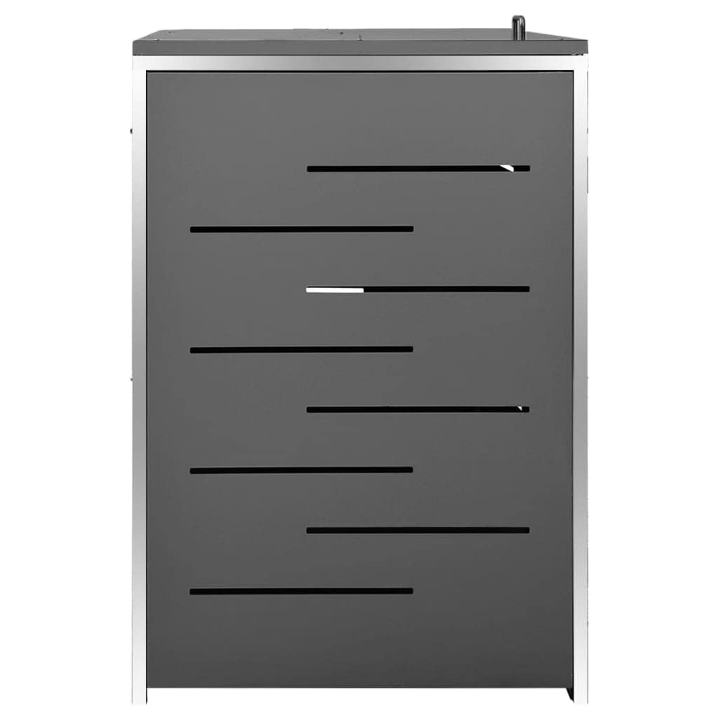 KOIECETA Mülltonnenbox für 3 Tonnen Müllbox Mülltonnenverkleidung Mülltonne Mülltonnenbox Müllcontainer Gerätebox 240L Anthrazit Edelstahl
