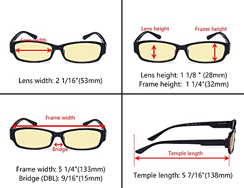Image of Eyekepper 4-pack Blue Light Blocking Glasses for Women Yellow Tinted
