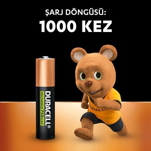Duracell Şarj Edilebilir AAA İnce Kalem Pil (2'li paket) 750 mAh NiMH, 1000 Sarj Döngüsü, Önceden Sarj Edilmiştir - Görsel 2