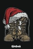 Military Boot Santa Hat Christmas Veteran Combat Soldier Notebook: Notebook - Journal - Lined Journal - Mint Notebook 6x9x110 Pages