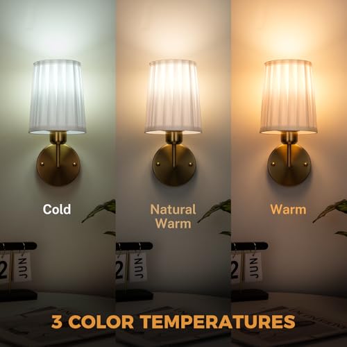 Image of Operated Wall Sconce Set of 2, 6500mAh Rechargeable Wall Sconces Operated Light Dimmable Powered Wall Lights with Black Gooseneck for Bedroom Living Room