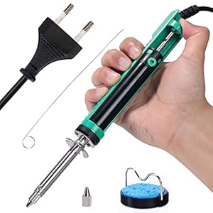 YIHUA 929D-V Elektrische desoldeerbout, desoldeerpomp met kortere laadgreep en desoldeersproeiers 1,0 mm 1,2 mm voor het desolderen van doorgaande gaten